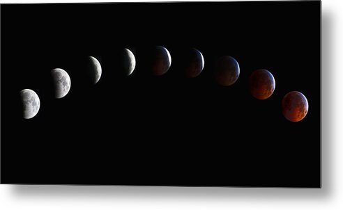 Moon Metal Print featuring the photograph Full Lunar Eclipse by Glenn Fillmore