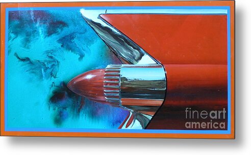 59 Cadillac Metal Print featuring the painting Green with Envy by Alan Johnson