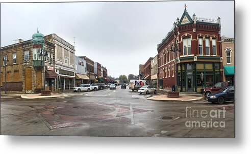Grinnell Panorama Metal Print featuring the photograph Grinnell Iowa - Downtown - 05 by Gregory Dyer