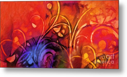 Abstract Metal Print featuring the painting Joyful Moments by Lutz Baar