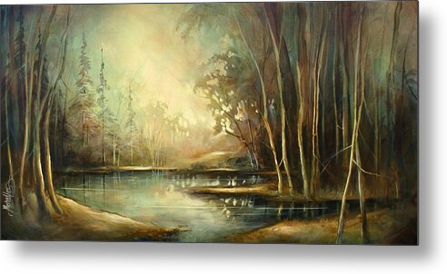 Landscape Metal Print featuring the painting Landscape by Michael Lang