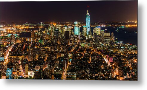 Manhattan Metal Print featuring the photograph Lower Manhattan at Night 2 by Chris McKenna