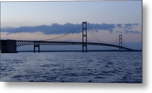 Bridge Metal Print featuring the photograph Mackinac Bridge at Eventide by Keith Stokes