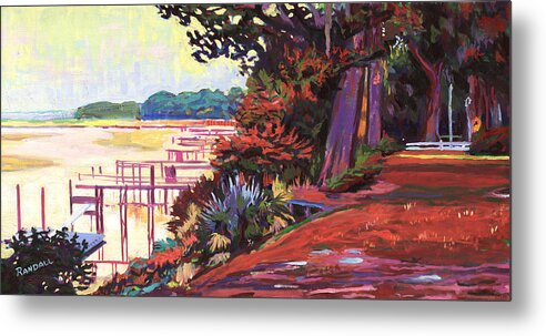 River Metal Print featuring the painting May River Docks by David Randall