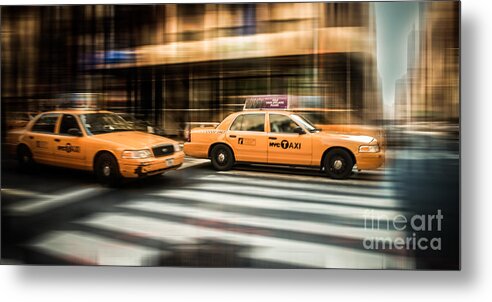 Nyc Metal Print featuring the photograph NYC Yellow Cabs by Hannes Cmarits