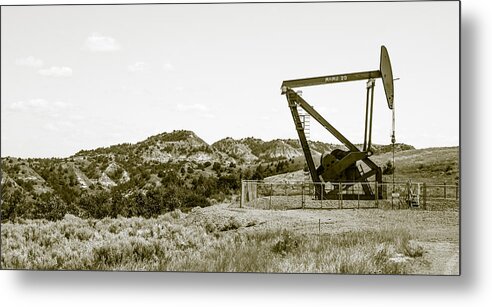 Pumpjack Metal Print featuring the photograph PumpJack 3 by Chad Rowe