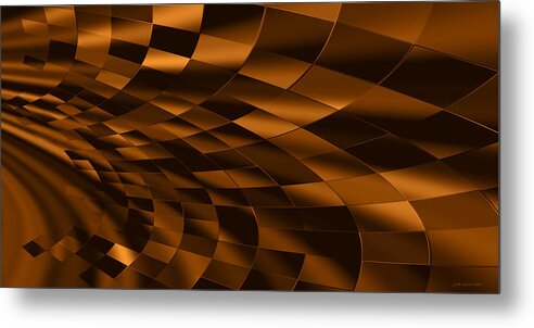 Brown Abstract Metal Print featuring the digital art Temporal Chessboard by Judi Suni Hall