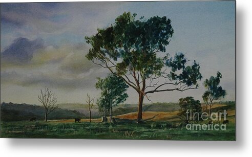 Tree Metal Print featuring the painting Tree Near Grove Creek Observatory by Joan Coffey