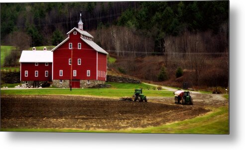 Red Barn Metal Print featuring the photograph Turning Over by Marysue Ryan