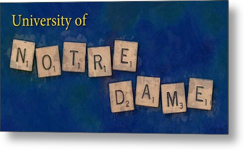 University Of Notre Dame Metal Print featuring the painting University of Notre Dame by Sandy MacGowan