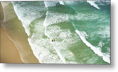 Water's Edge Metal Print featuring the photograph Waves Rolling On To The Shore by © William Winkyi