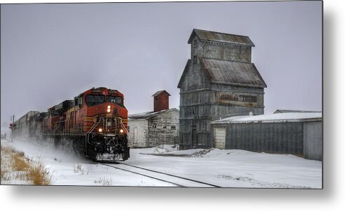 Bnsf Metal Print featuring the photograph Winter Mixed Freight Through Castle Rock by Ken Smith