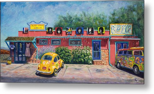 Hippie Metal Print featuring the painting Ye Ole Hippie Emporium by Patty Kay Hall