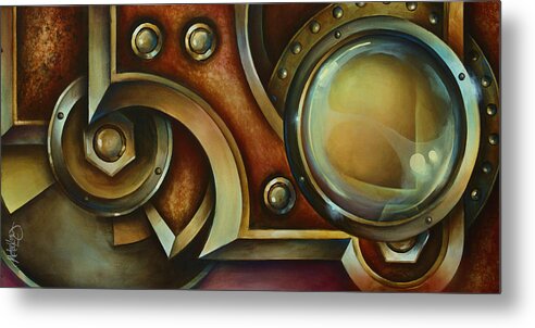Industrial Painting Metal Print featuring the painting 'Access Denied' by Michael Lang