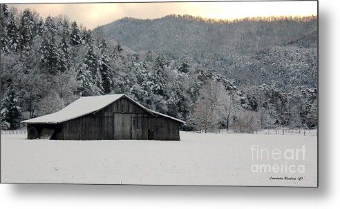 Barn Metal Print featuring the photograph February's Snow by Laurinda Bowling