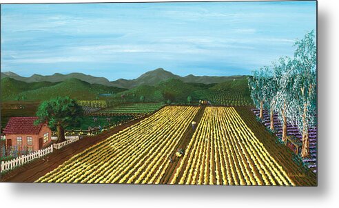 Print Metal Print featuring the painting Field of Yarrow-That's a Flower by Katherine Young-Beck