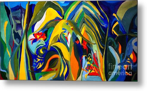 Acrylics Metal Print featuring the painting Jungle by Debra Bretton Robinson