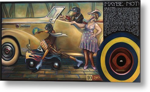 Automobile Metal Print featuring the painting Maybe Maybe Not by Patrick Anthony Pierson