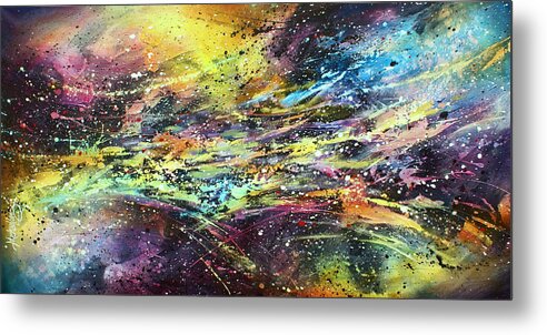 Abstract Metal Print featuring the painting ' Blind Purpose ' by Michael Lang