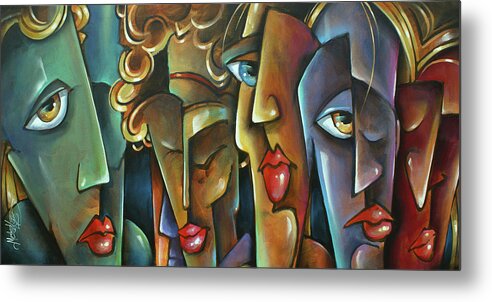 Figurative Metal Print featuring the painting ' No Choices ' by Michael Lang