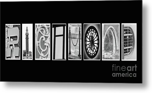 In Color Metal Print featuring the photograph Richmond VA Virginia - Typography #1 by Dave Lynch