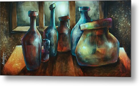 Still Life Metal Print featuring the painting 'soldiers' by Michael Lang