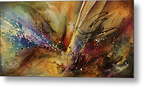 Abstract Expressionism Metal Print featuring the painting Abstract design 108 by Michael Lang