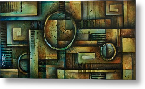 Geometric Shapes Metal Print featuring the painting Abstract Design 92 by Michael Lang