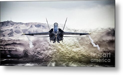 Blue Angels Metal Print featuring the digital art Angel Gets Airbirne by Airpower Art