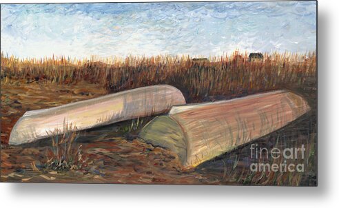 Boat Metal Print featuring the painting Bald Head Boats by Nadine Rippelmeyer