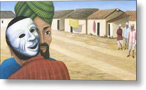 Village Metal Print featuring the painting Bania Bhora 2 by Nad Wolinska
