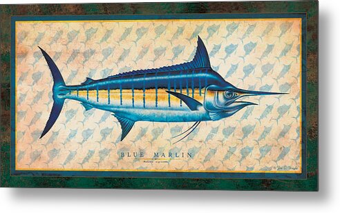 Jon Q Wright Metal Print featuring the painting Blue Marlin by JQ Licensing