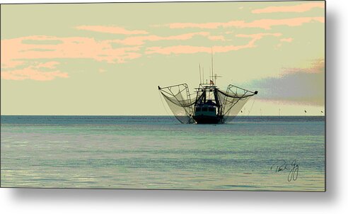 Boats Metal Print featuring the photograph Boat Series 30 Shrimp Boat Gulf of Mexico Louisiana by Paul Gaj