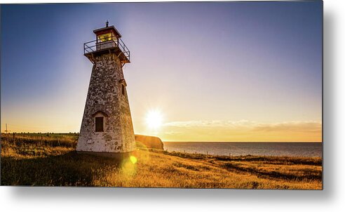 Cape Tryon Light Metal Print featuring the photograph Cape Tryon Light Sunset by Chris Bordeleau