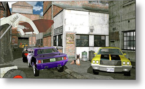 Cars Metal Print featuring the digital art Chop Shop by Peter J Sucy