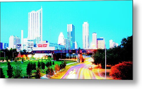 Austin Metal Print featuring the photograph City of Austin From The Walk Bridge 2 by James Granberry