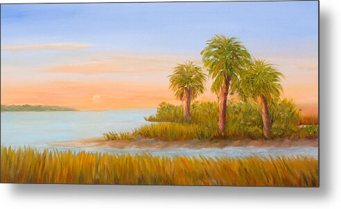 Audrey Mcleod Metal Print featuring the painting Coastal Bay by Audrey McLeod