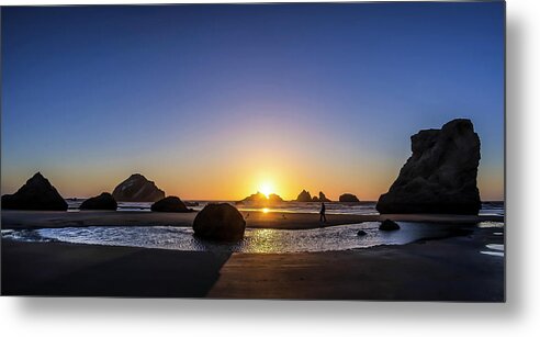 Photography Metal Print featuring the photograph Day's End at Bandon by Steven Clark
