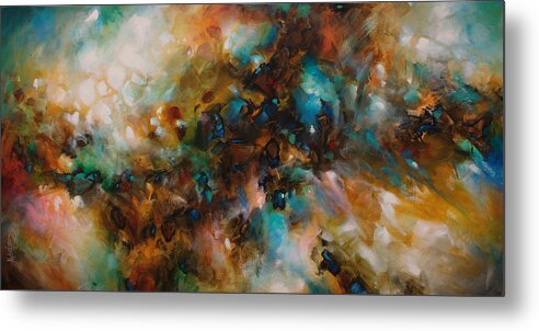 Abstract Metal Print featuring the painting 'Deniable Space' by Michael Lang