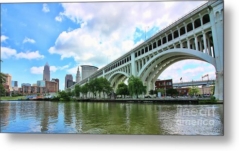 Detroit Superior Bridge Metal Print featuring the photograph Detroit Superior Bridge Cleveland Ohio 2021 by Jack Schultz