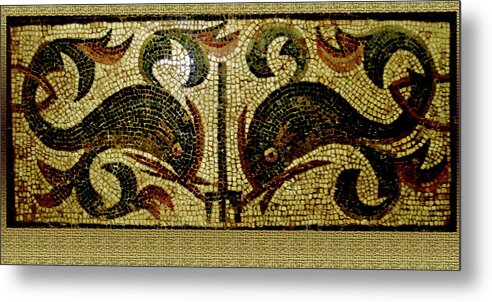 Dolphins Metal Print featuring the digital art Dolphins of Pompeii by Asok Mukhopadhyay