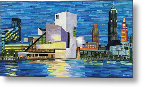 Cleveland Metal Print featuring the mixed media Downtown Cleveland Skyline by Shawna Rowe
