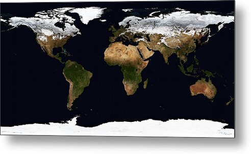 Map Metal Print featuring the photograph Earth Map by DB Hayes