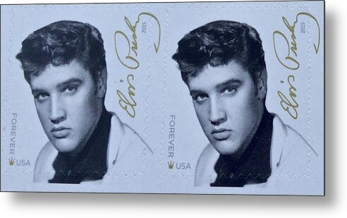 Entertainer Metal Print featuring the photograph Elvis Stamps by Caroline Stella