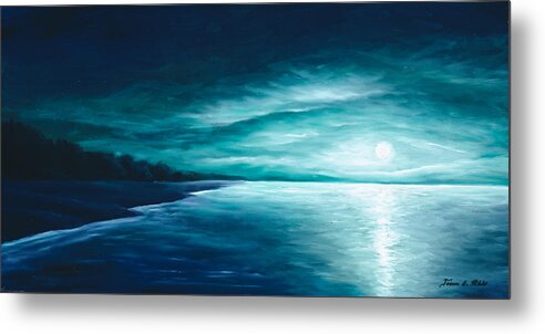 Moonscape Metal Print featuring the painting Enchanted Moon I by James Hill