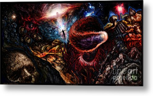 Space Metal Print featuring the mixed media End of Space by Tony Koehl