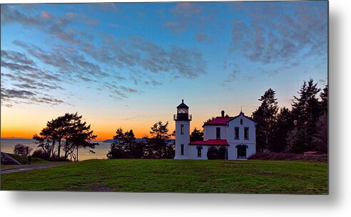 Lighthouse Metal Print featuring the photograph Evening Lighthouse by Rick Lawler