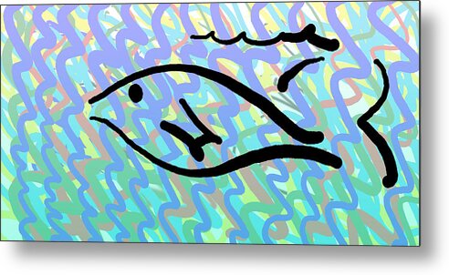 Fish Metal Print featuring the digital art Fish by Sam Shacked