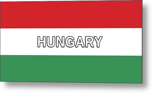 Europe Metal Print featuring the digital art Flag of Hungary Word by Roy Pedersen