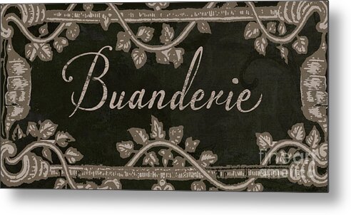 Buanderie Metal Print featuring the painting French Vintage Laundry Sign by Mindy Sommers